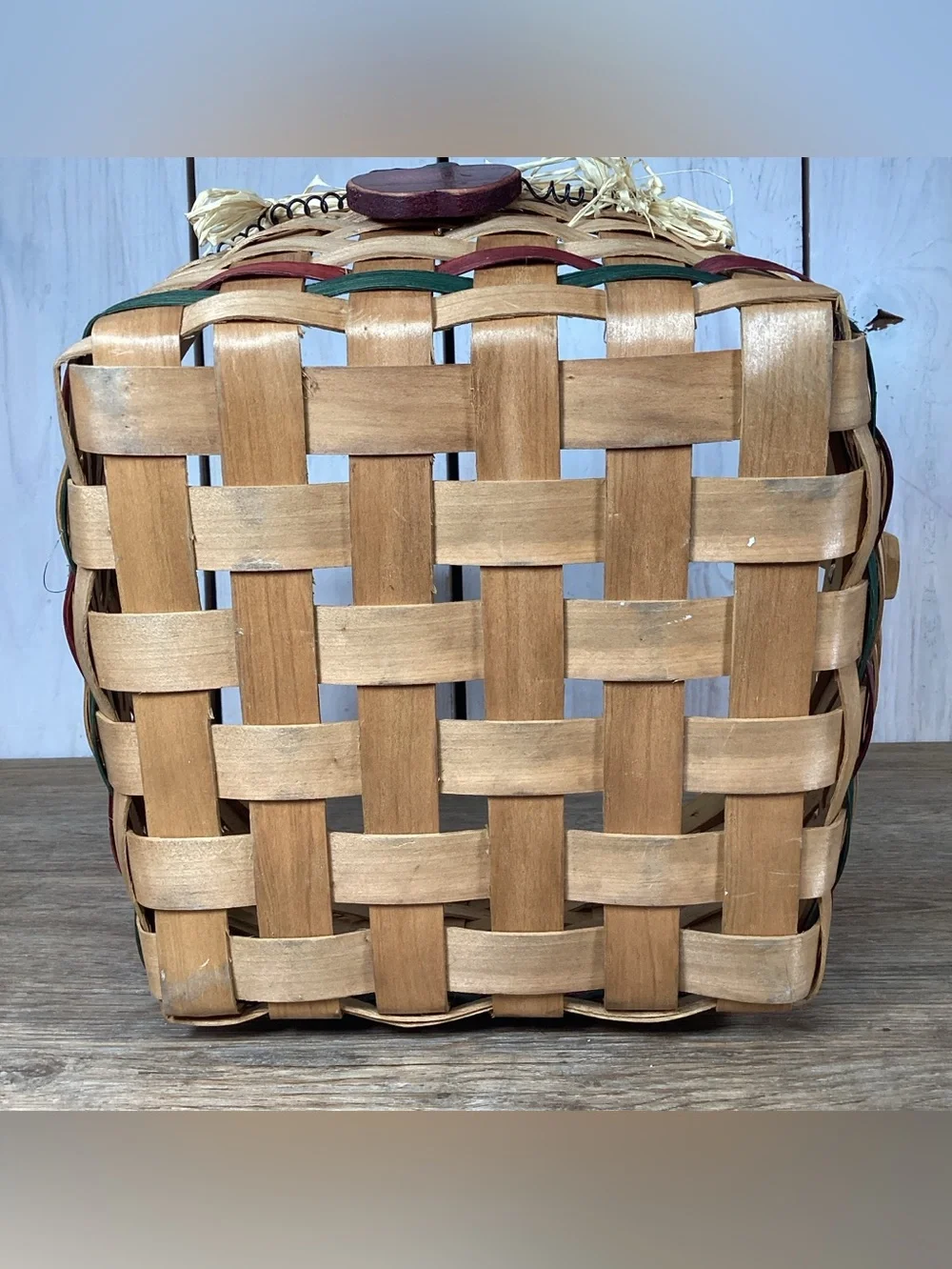 Rustic Woven Handled Basket, Apple, Square 10